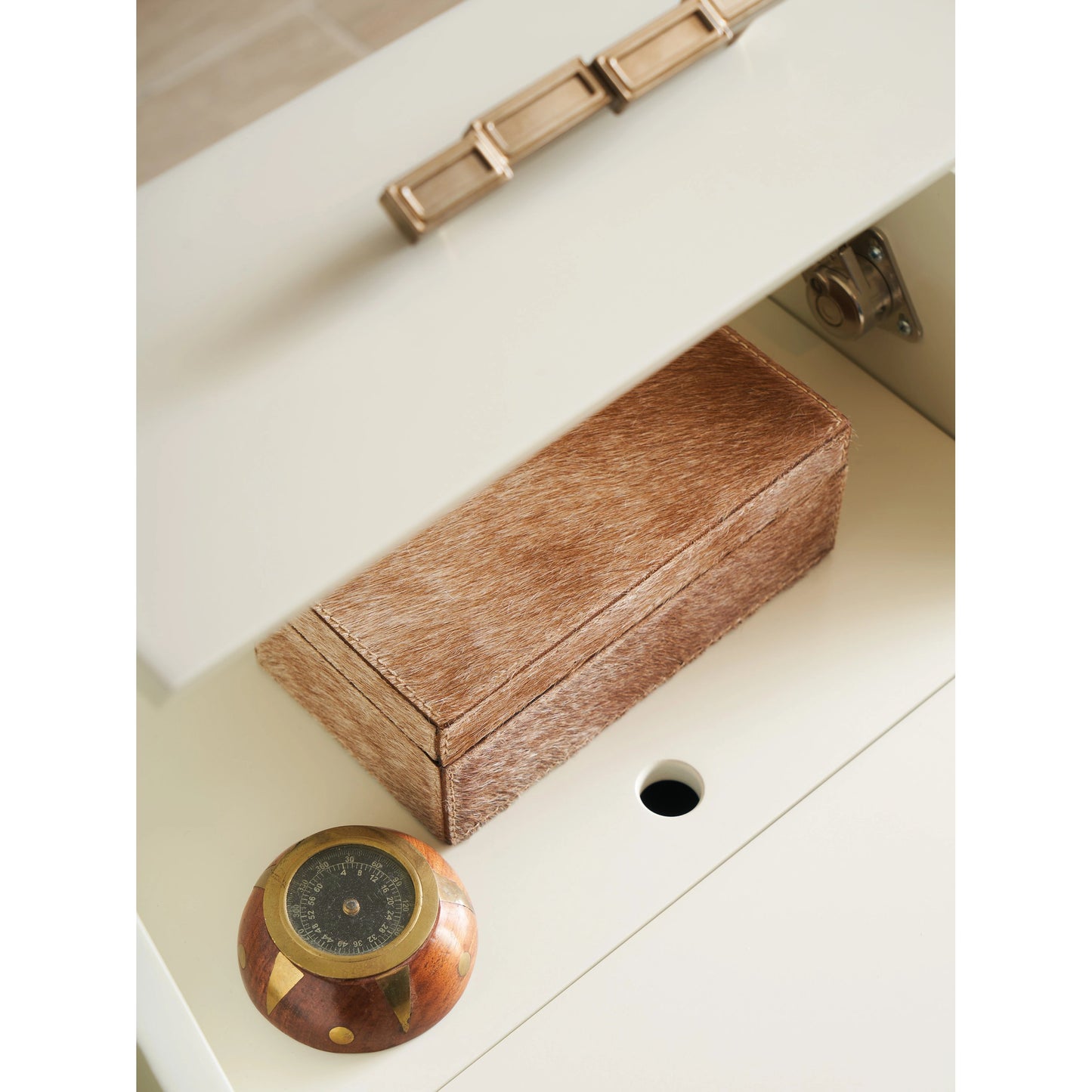 010 SI-2013208 | Closeup | Langley Writing Desk by Sligh in ivory. Made from unique in a modern style.
