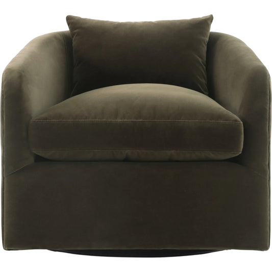001 SI-2519325 | Primary Silo | Topanga Swivel Chair by Four Hands in surrey olive. Made from 76.8% cotton, 23.2% polyester in a unique style.