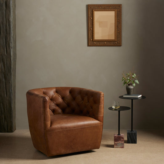 Hanover Swivel Chair by Four Hands. Made from unique in a transitional style.