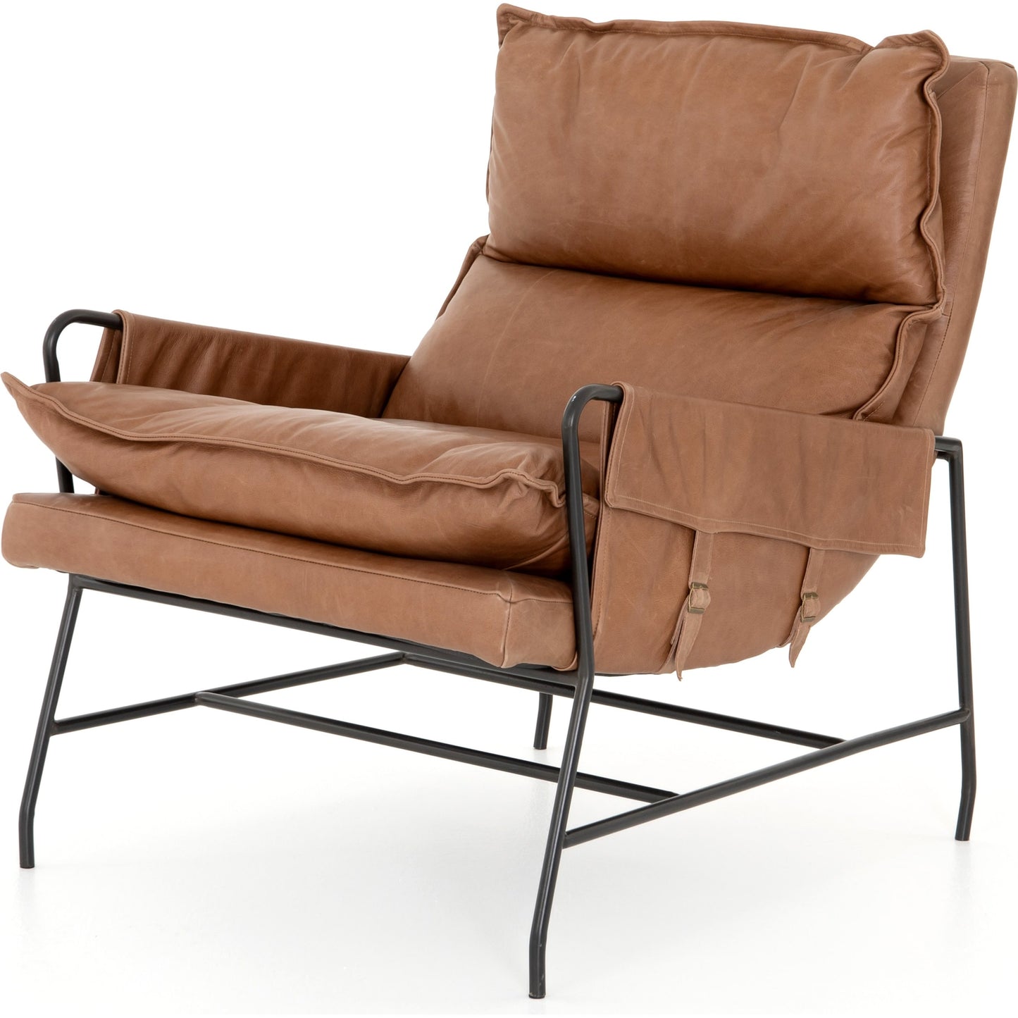 013 SR-810048 | Additional Silo | Taryn Chair by Four Hands. Made from top grain leather, iron, 100% polyester in a modern style.
