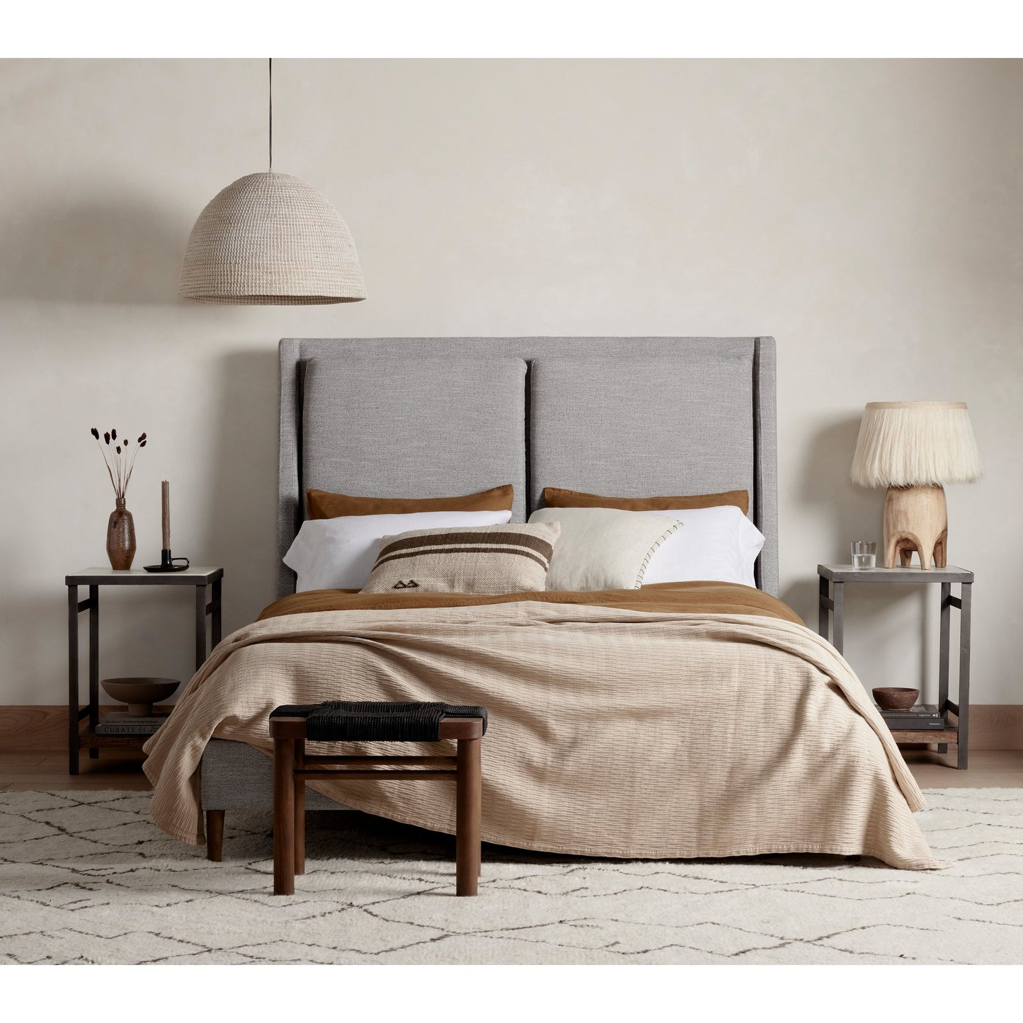 057 SI-1798226,SI-1798227 | Lifestyle | Potter Bed by Four Hands. Made from unique in a transitional style.