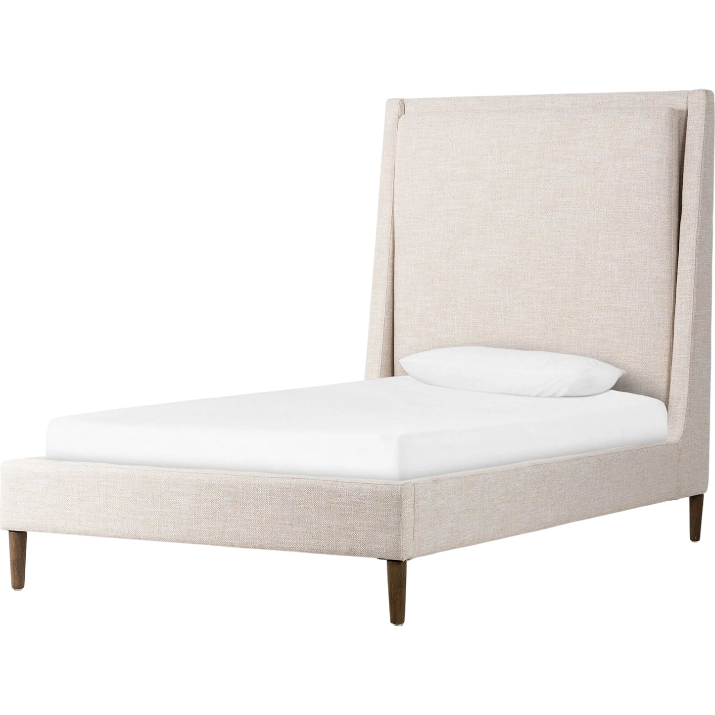 001 SI-2449409 | Primary Silo | Potter Bed by Four Hands in dover crescent, distressed natural. Made from 71% viscose (rayon), 17% polyester, 12% flax/linen, solid parawood in a unique style.