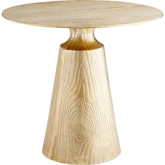 Oregonia Side Table by Cyan Design in brass. Made from aluminum in a modern style.