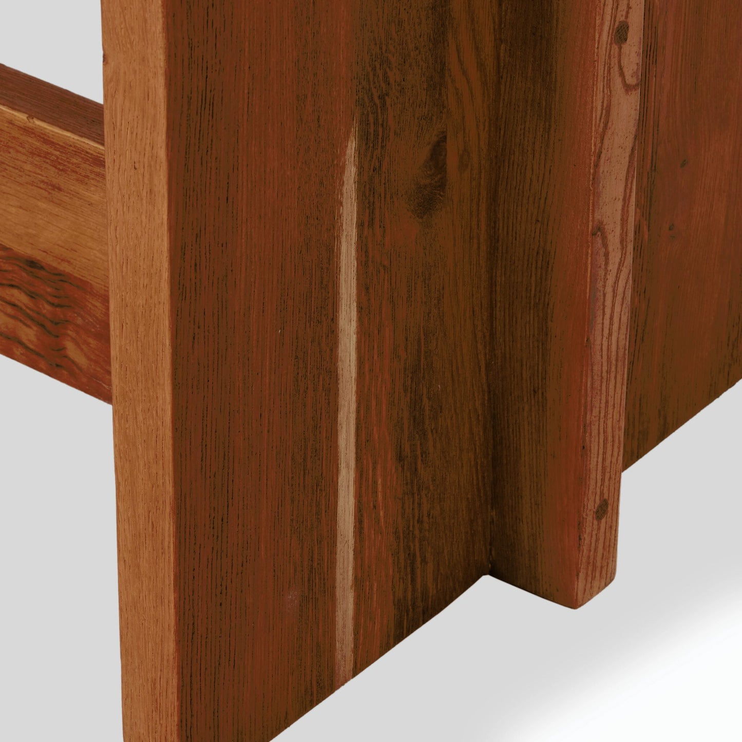 011 SI-1902540 | Closeup | Erie Bar Table by Four Hands in dark smoked oak. Made from solid oak in a rustic style.