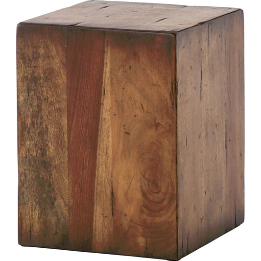 Duncan End Table by Four Hands in reclaimed fruitwood. Made from solid mixed reclaimed wood in a eclectic & global style.