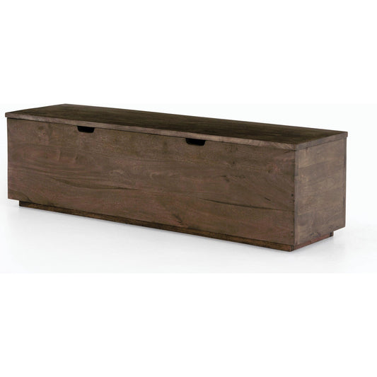 Duncan Trunk by Four Hands in aged brown. Made from solid mango in a rustic style.