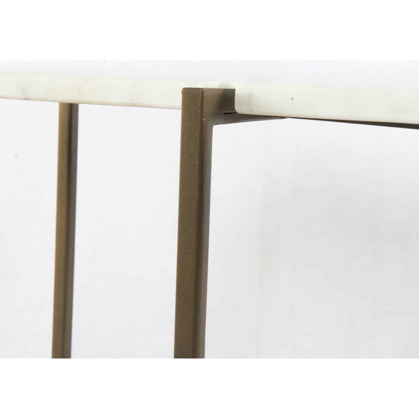 002 SI-1797579 | Additional Silo | Olivia Nightstand by Four Hands in antique brass, polished white marble. Made from iron, solid marble in a modern style.