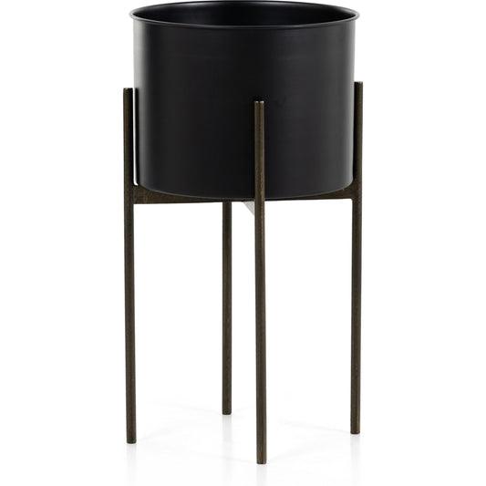 Jed Round Planter by Four Hands. Made from iron in a modern style.