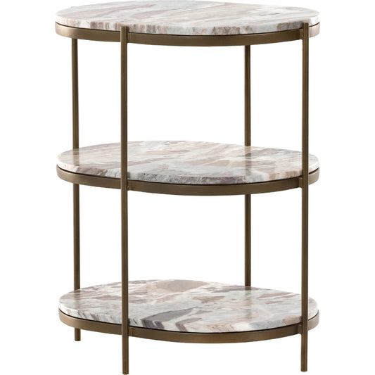 Felix Oval Nightstand by Four Hands. Made from iron, solid marble in a modern style.