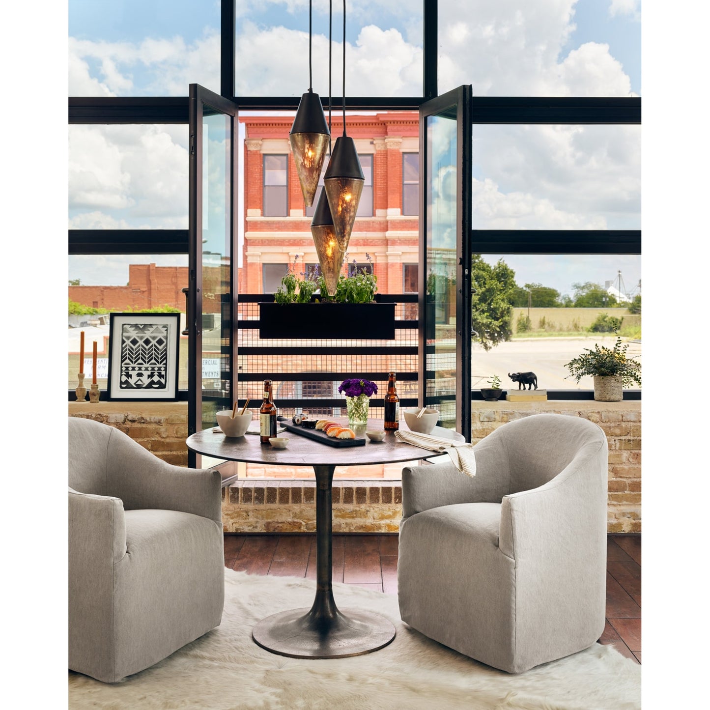 016 SI-1797479 | Lifestyle | Simone Bistro Table by Four Hands. Made from aluminum in a modern style.