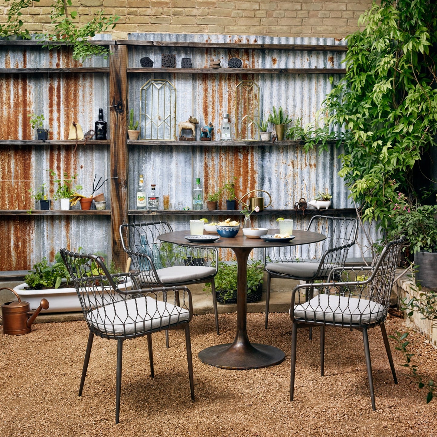 017 SI-1797479 | Lifestyle | Simone Bistro Table by Four Hands. Made from aluminum in a modern style.