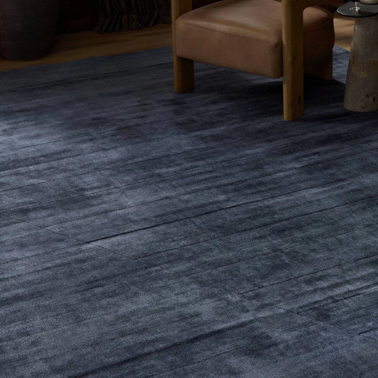 Sadzi Hand Carved Rug by Four Hands in sadzi navy. Made from 100% viscose (rayon) in a unique style.
