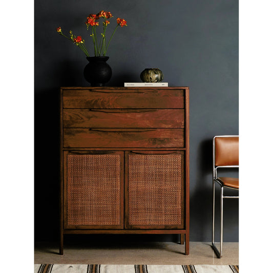 Sydney Tall Dresser by Four Hands. Made from solid mango in a modern style.