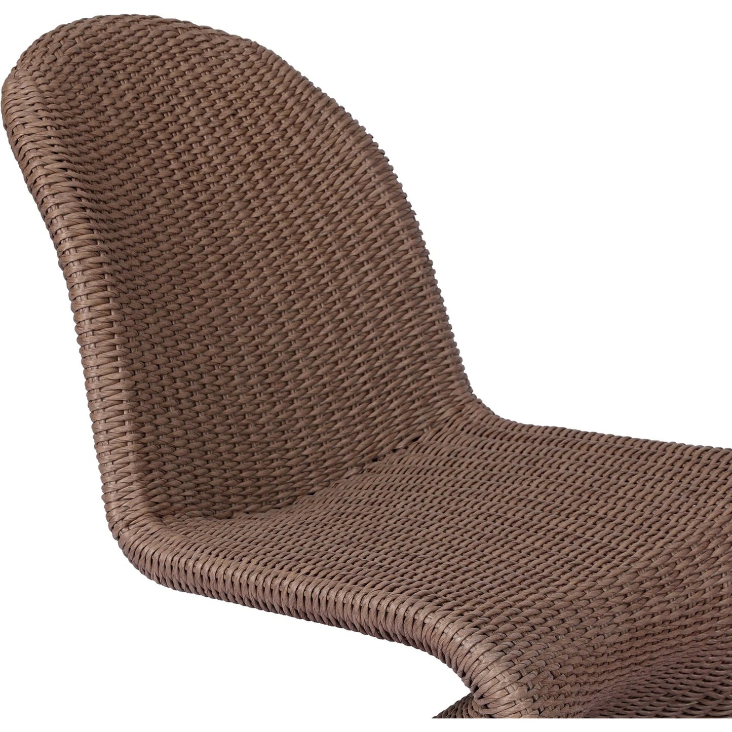 038 SI-2327589 | Closeup | Portia Outdoor Dining Chair by Four Hands. Made from 100% polyethylene, iron in a modern style.