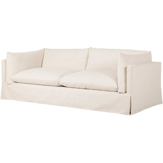 010 SI-2635226 | Primary Silo | Habitat Sofa by Four Hands in crypton nomad snow, brushed ebony. Made from 92% polyester, 8% flax, linen, solid parawood in a unique style.