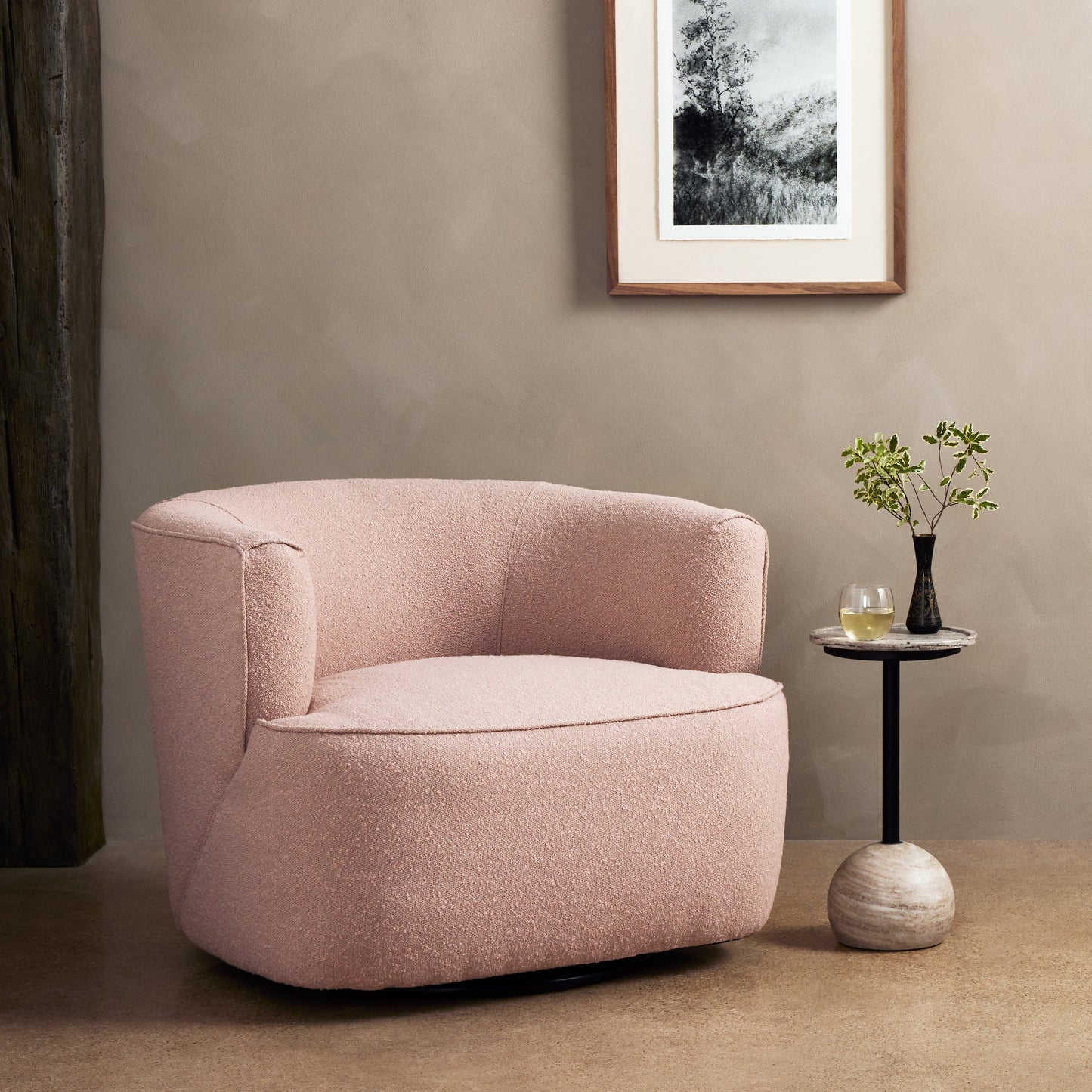 074 SI-1902747 | Lifestyle | Mila Swivel Chair by Four Hands. Made from unique in a modern style.