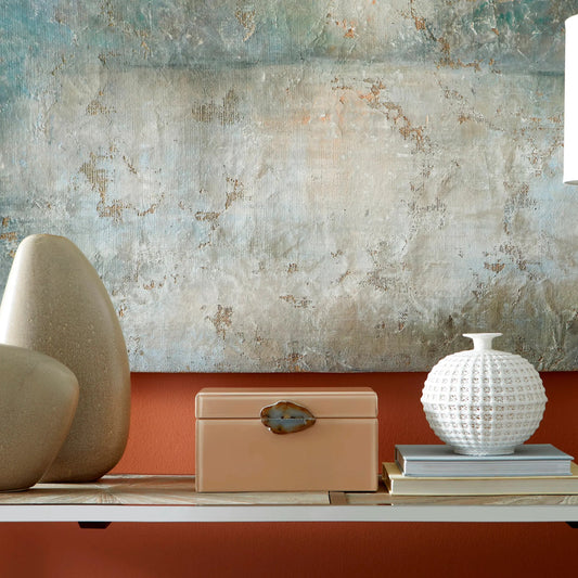 Bijou Container by Cyan Design in beige. Made from agate stone, glass, wood in a transitional style.