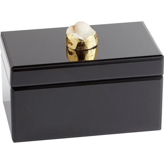 Solitaire Container by Cyan Design in black. Made from stone, glass, wood in a transitional style.