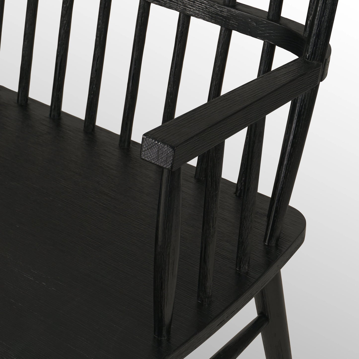 016 SI-1977053 | Additional Silo | Aspen Bench by Four Hands in matte black. Made from solid beech, beech veneer in a cottage & farmhouse style.