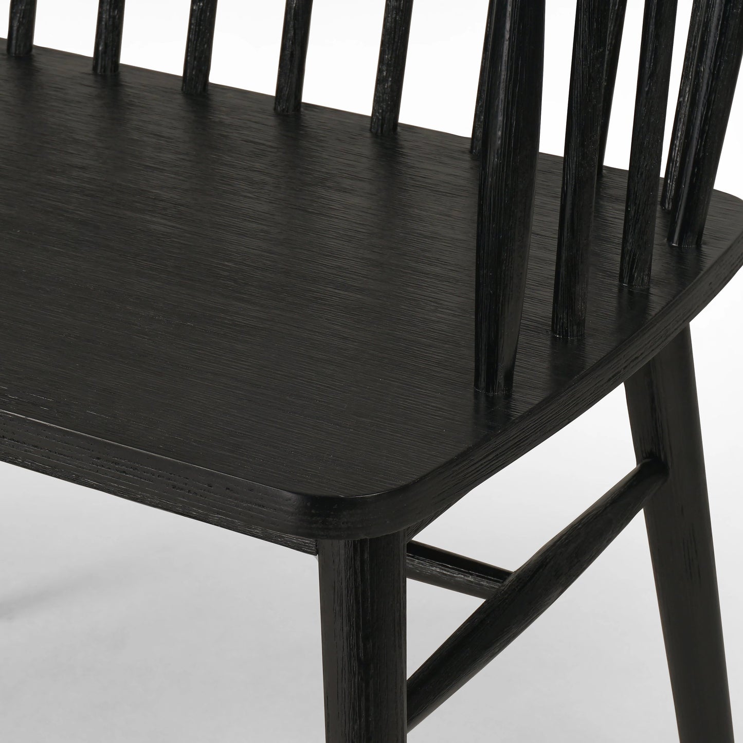 018 SI-1977053 | Additional Silo | Aspen Bench by Four Hands in matte black. Made from solid beech, beech veneer in a cottage & farmhouse style.