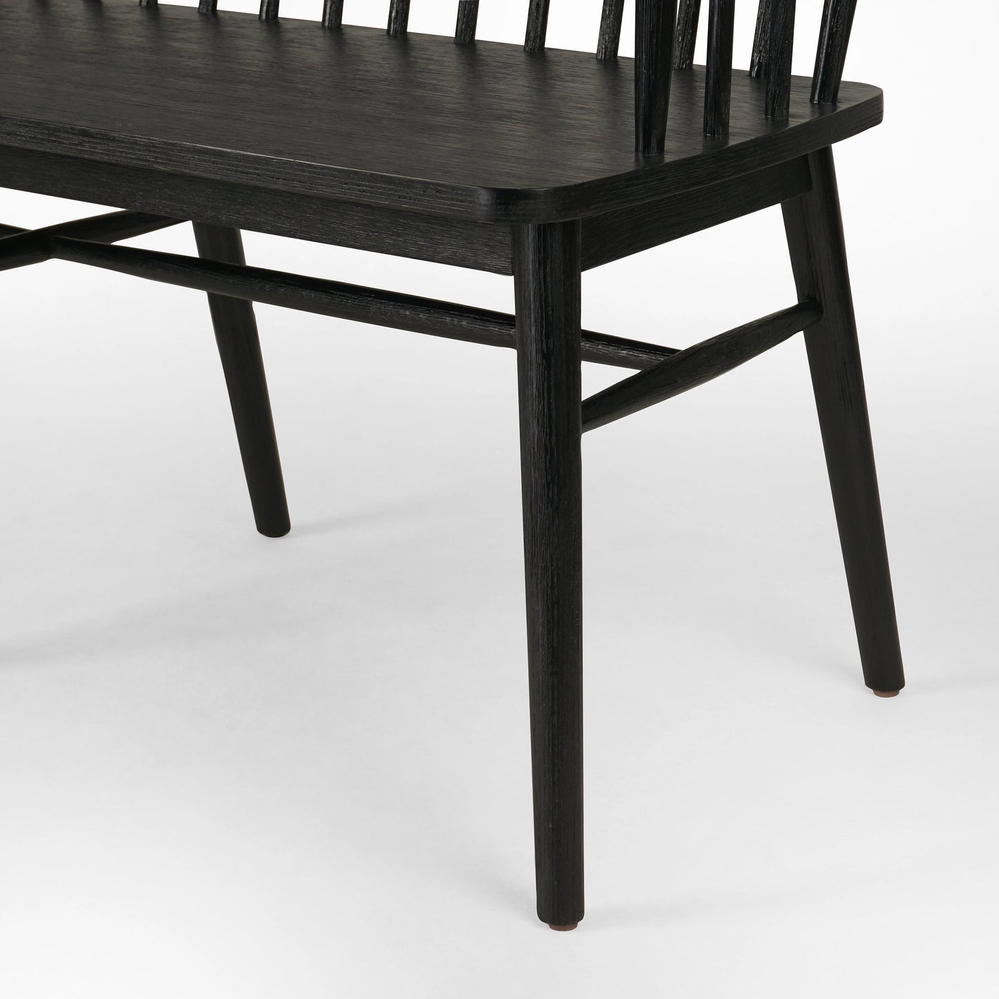 020 SI-1977053 | Additional Silo | Aspen Bench by Four Hands in matte black. Made from solid beech, beech veneer in a cottage & farmhouse style.