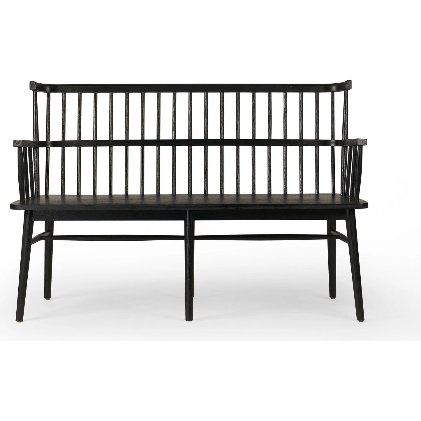 015 SI-1977053 | Additional Silo | Aspen Bench by Four Hands in matte black. Made from solid beech, beech veneer in a cottage & farmhouse style.