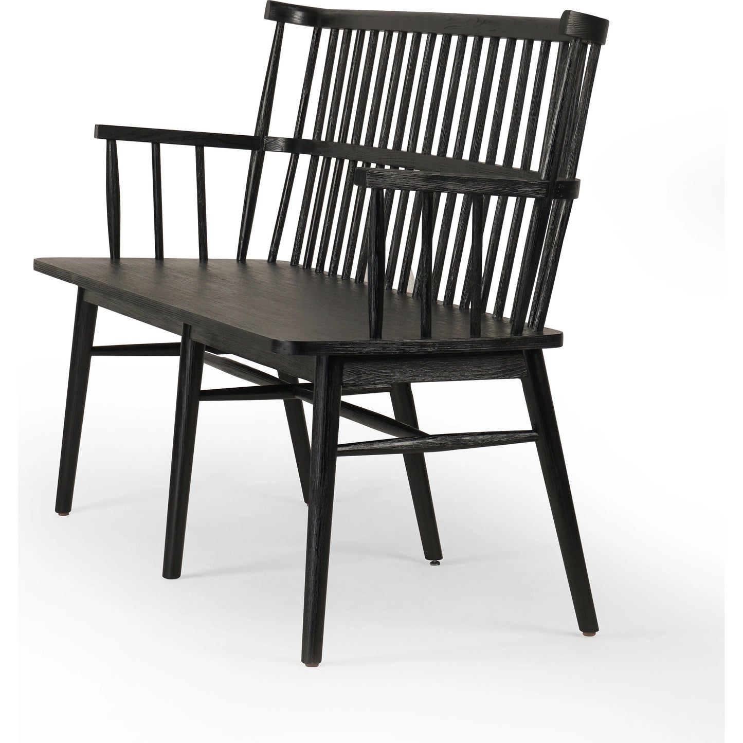 013 SI-1977053 | Additional Silo | Aspen Bench by Four Hands in matte black. Made from solid beech, beech veneer in a cottage & farmhouse style.