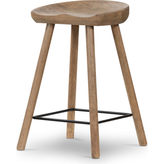 Barrett Counter Stool by Four Hands. Made from solid parawood, iron in a modern style.