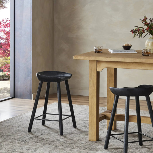 Barrett Counter Stool by Four Hands. Made from solid parawood, iron in a modern style.
