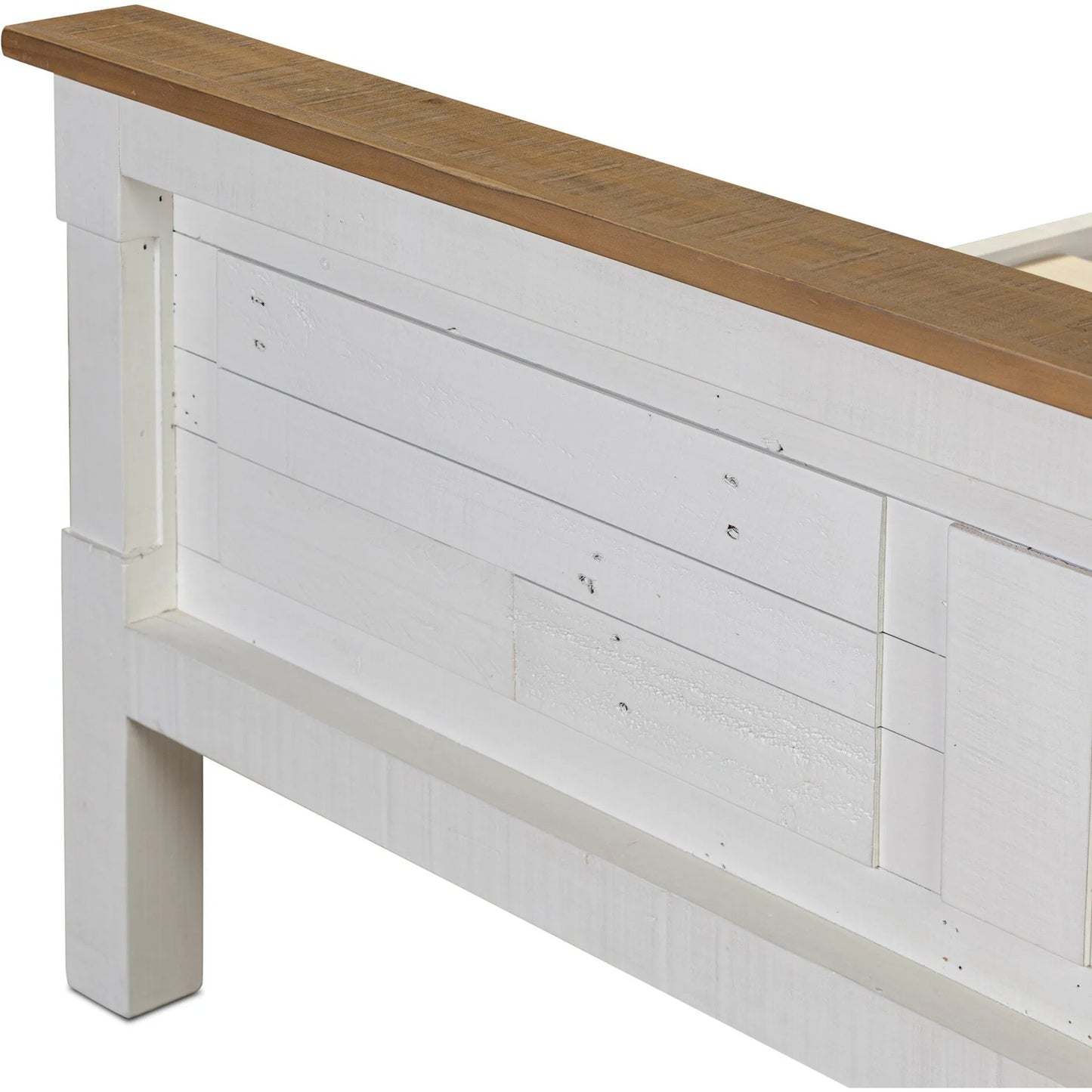 009 SI-2334526 | Closeup | Cintra Bed by Four Hands in limestone white. Made from solid mixed reclaimed wood in a unique style.