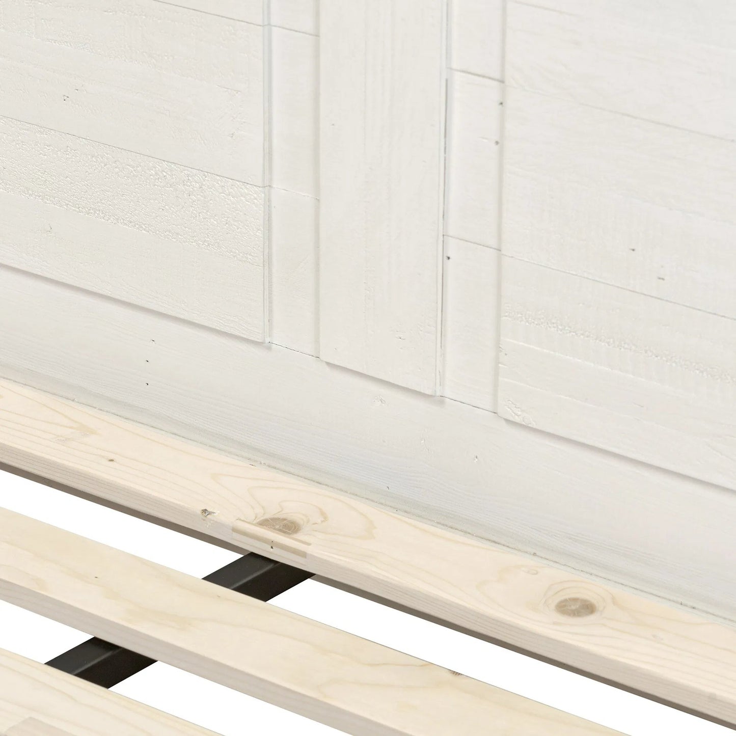 011 SI-2334526 | Closeup | Cintra Bed by Four Hands in limestone white. Made from solid mixed reclaimed wood in a unique style.