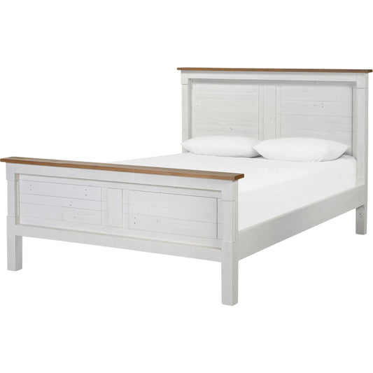 023 SI-2334526 | Primary Silo | Cintra Bed by Four Hands in limestone white. Made from solid mixed reclaimed wood in a transitional style.