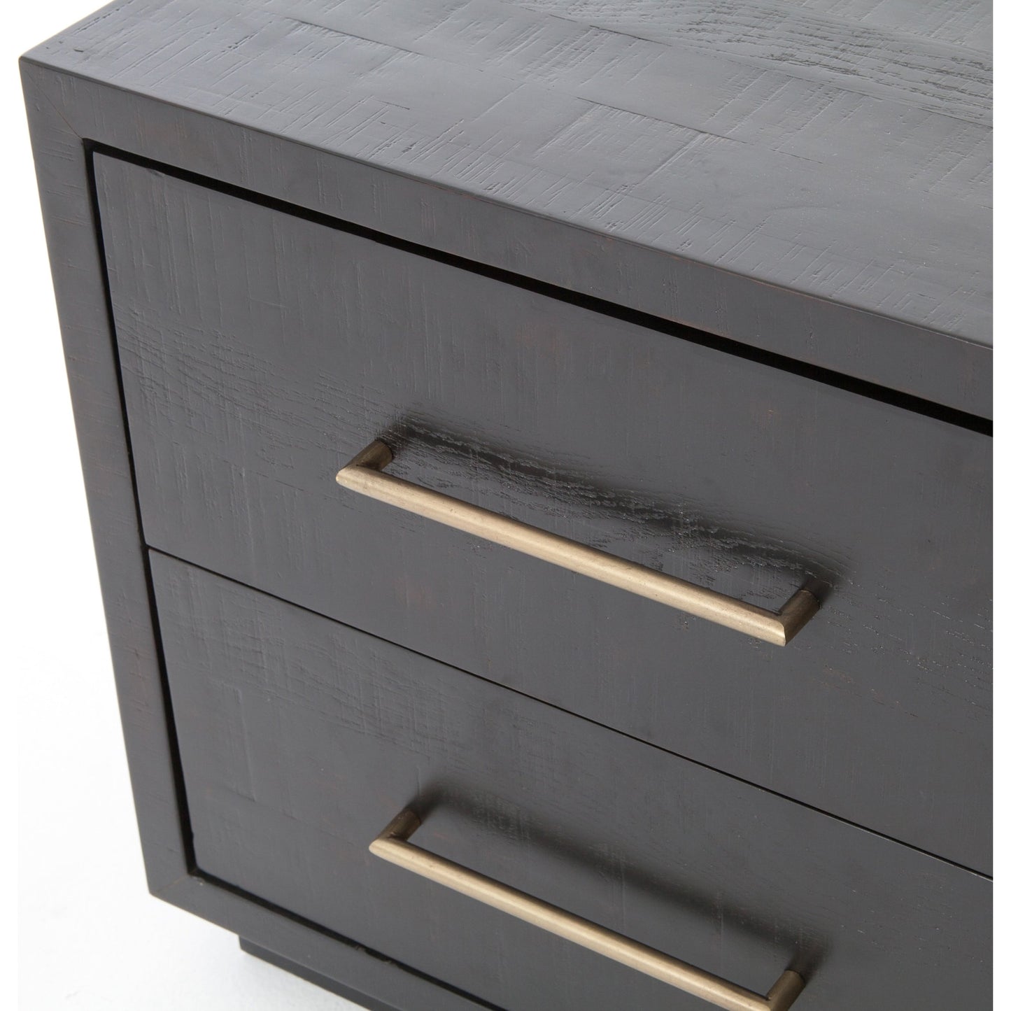 002 SI-1901256 | Additional Silo | Suki Nightstand by Four Hands in burnished black, brass (alexa hardware) and burnished black. Made from resawn mixed wood in a modern style.