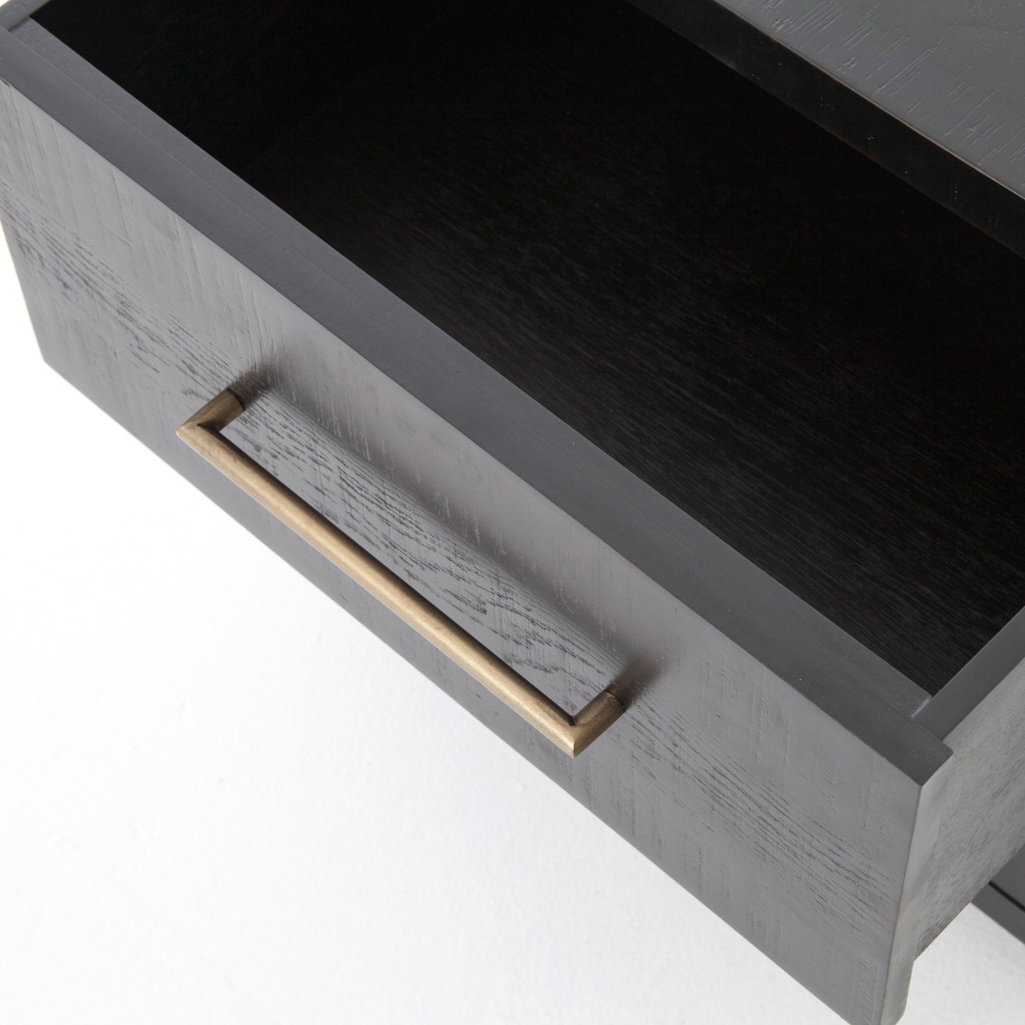 006 SI-1901256 | Additional Silo | Suki Nightstand by Four Hands in burnished black, brass (alexa hardware) and burnished black. Made from resawn mixed wood in a modern style.