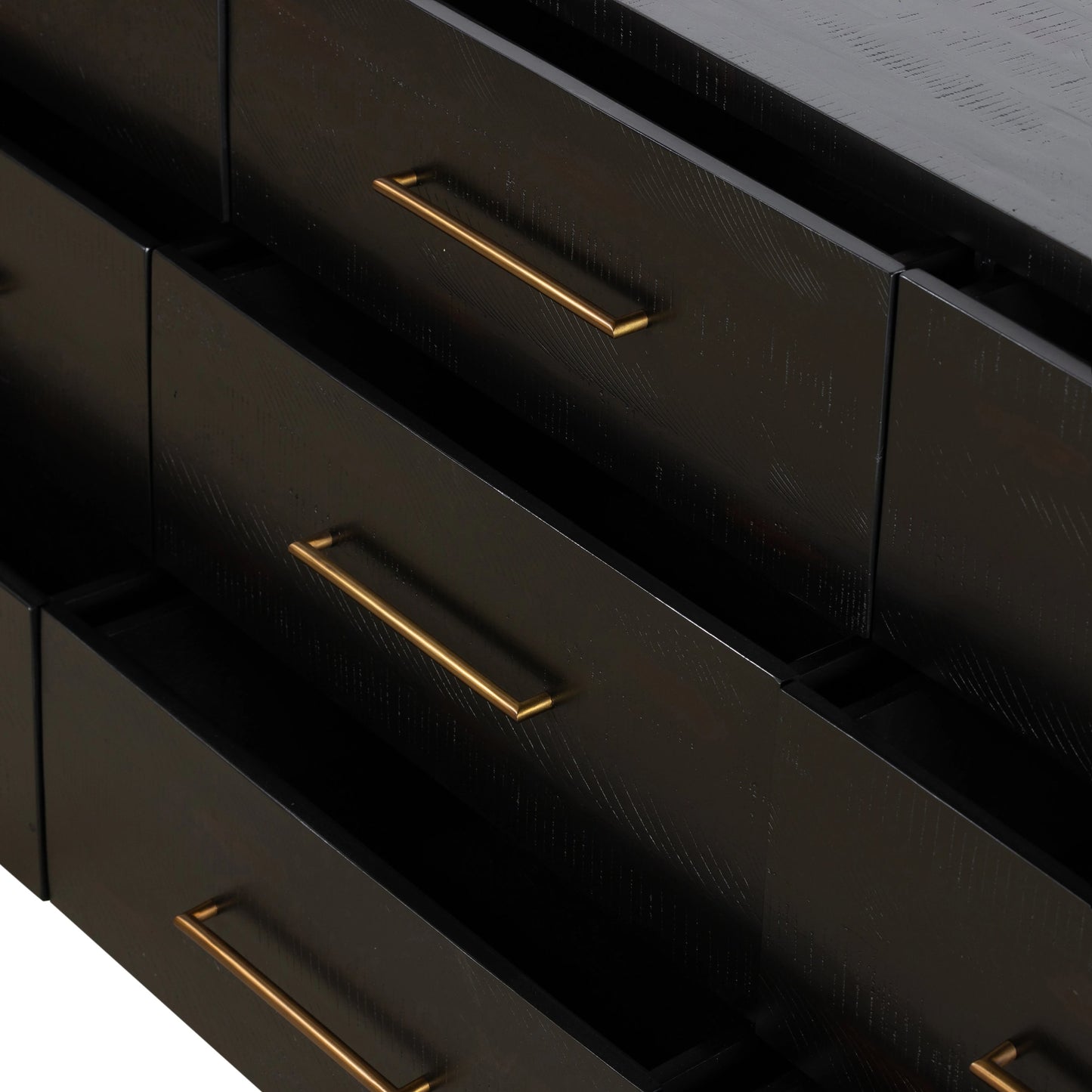 010 SI-2093918 | Additional Silo | Suki 9 Drawer Dresser by Four Hands in burnished black. Made from mixed wood solid, resawn mixed wood in a modern style.