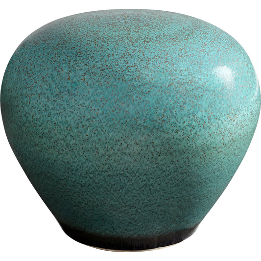 Native Gloss Stool by Cyan Design in turquoise glaze. Made from ceramic in a coastal style.