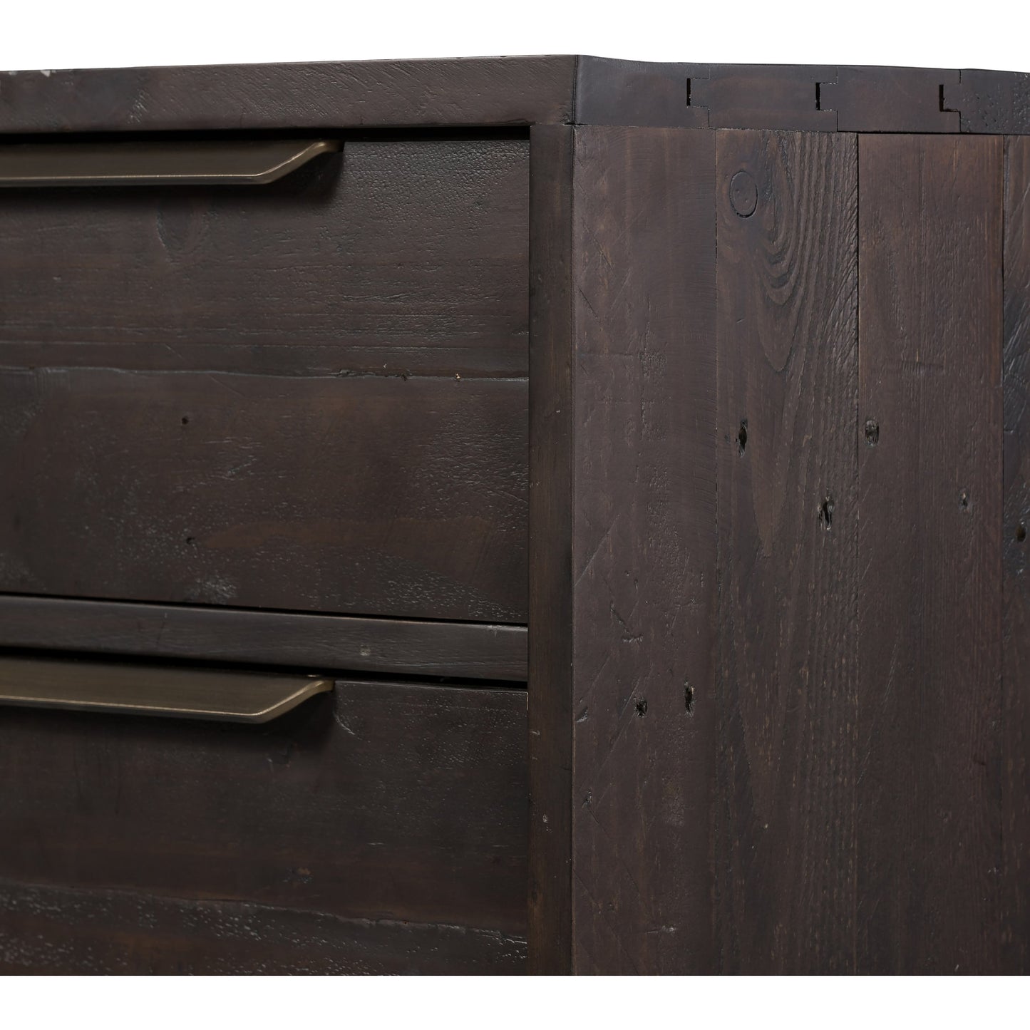 009 SI-1797652 | Additional Silo | Wyeth 3 Drawer Dresser by Four Hands in dark carbon, antique brass. Made from solid reclaimed pine, iron in a modern style.