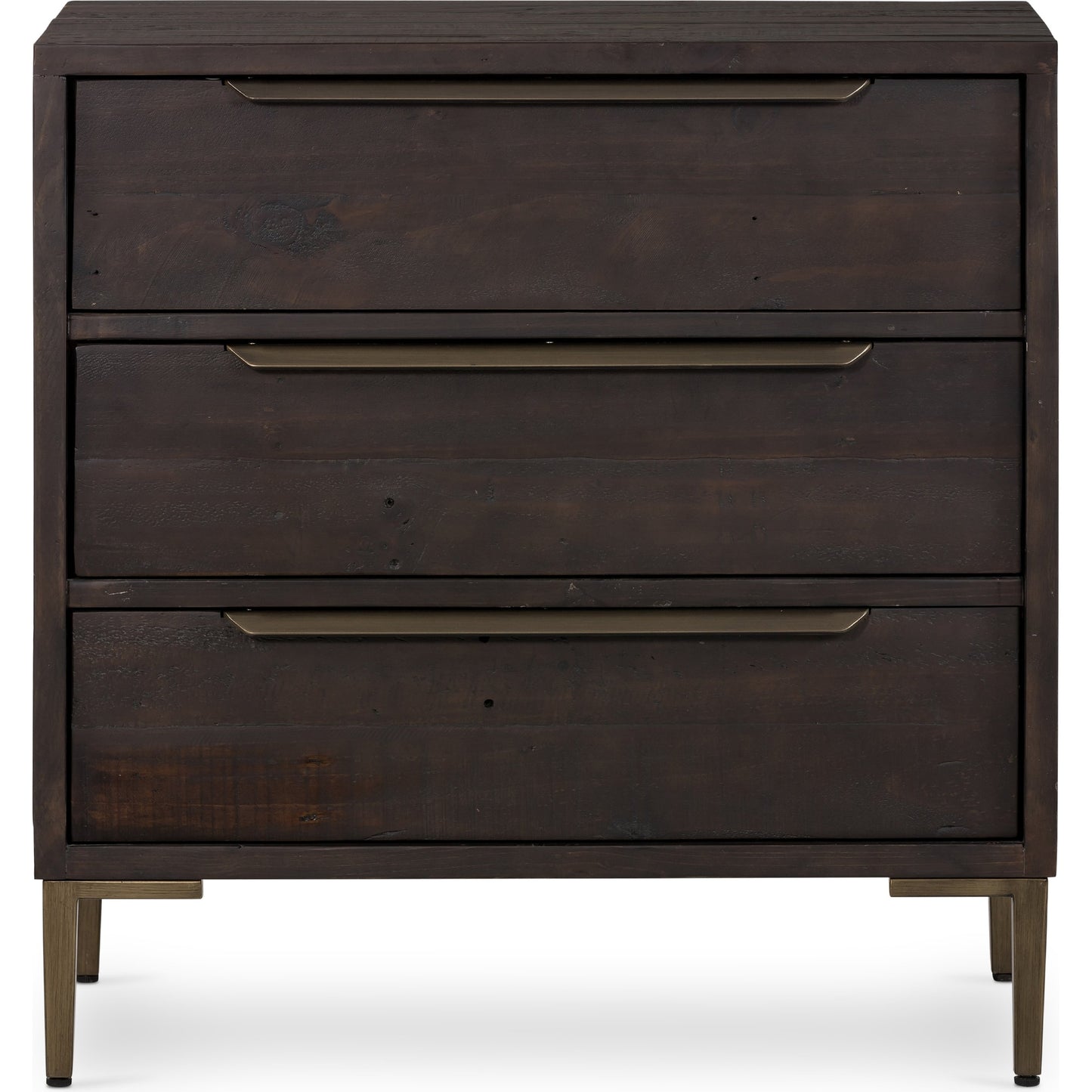 003 SI-1797652 | Additional Silo | Wyeth 3 Drawer Dresser by Four Hands in dark carbon, antique brass. Made from solid reclaimed pine, iron in a modern style.