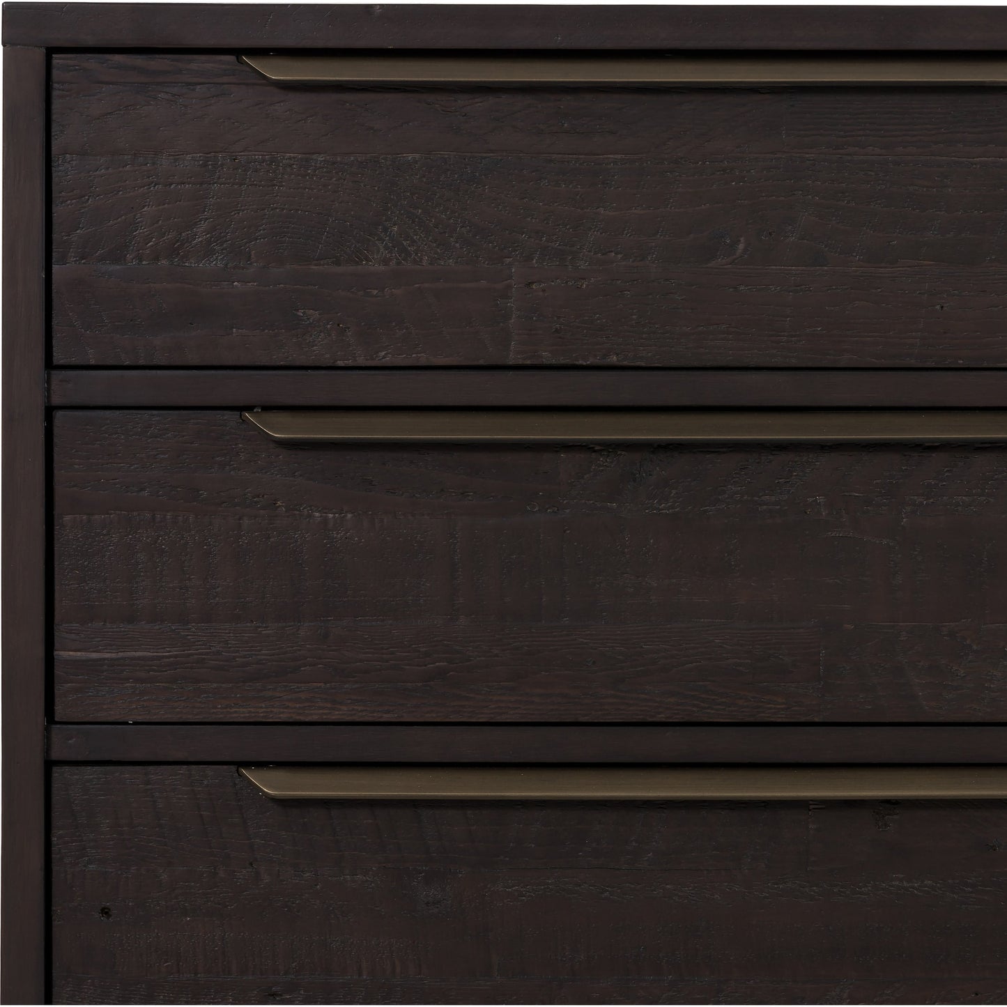 002 SI-1717257 | Additional Silo | Wyeth 6 Drawer Dresser by Four Hands in dark carbon, antique brass and dark carbon. Made from solid reclaimed pine, iron in a rustic style.