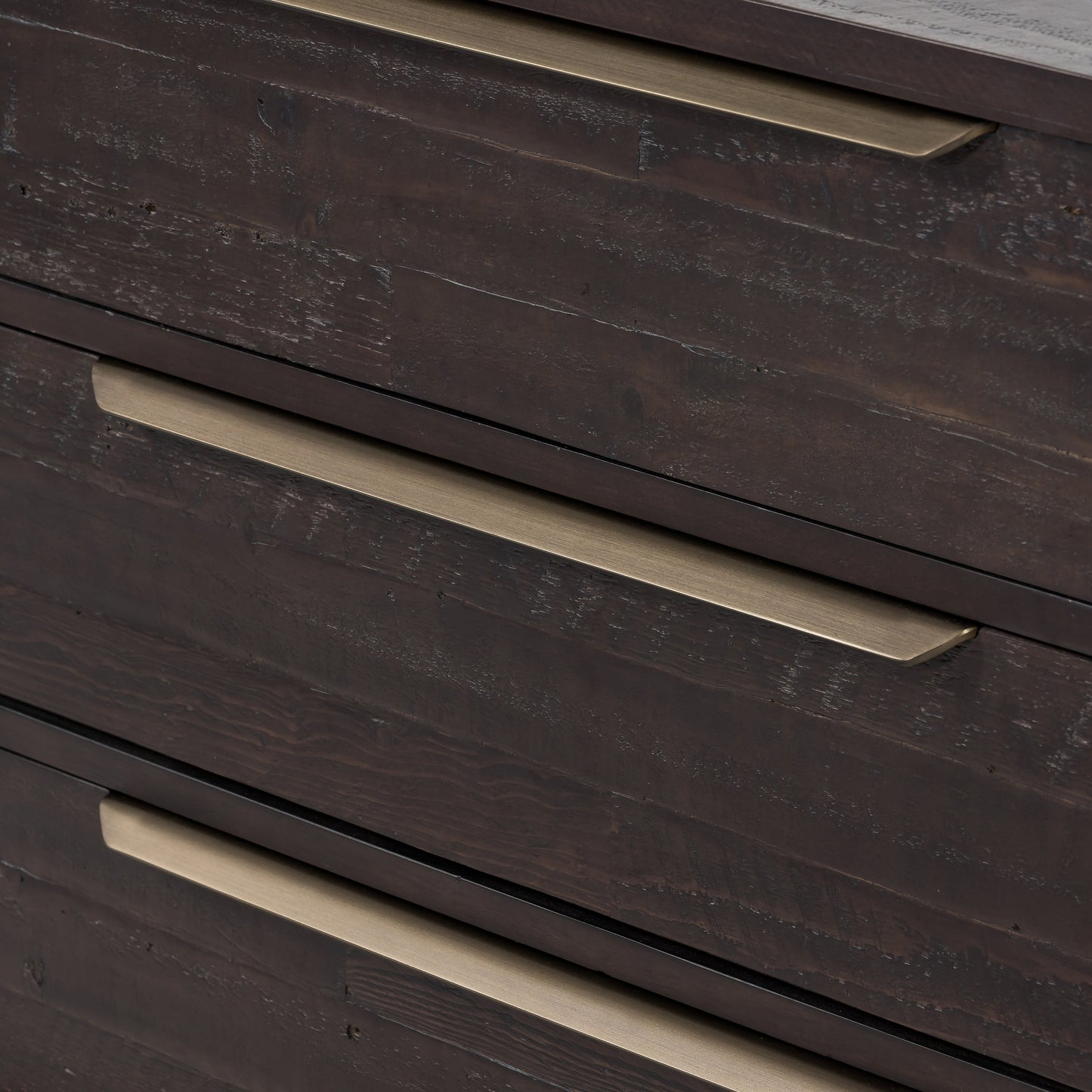 007 SI-1717257 | Additional Silo | Wyeth 6 Drawer Dresser by Four Hands in dark carbon, antique brass and dark carbon. Made from solid reclaimed pine, iron in a rustic style.