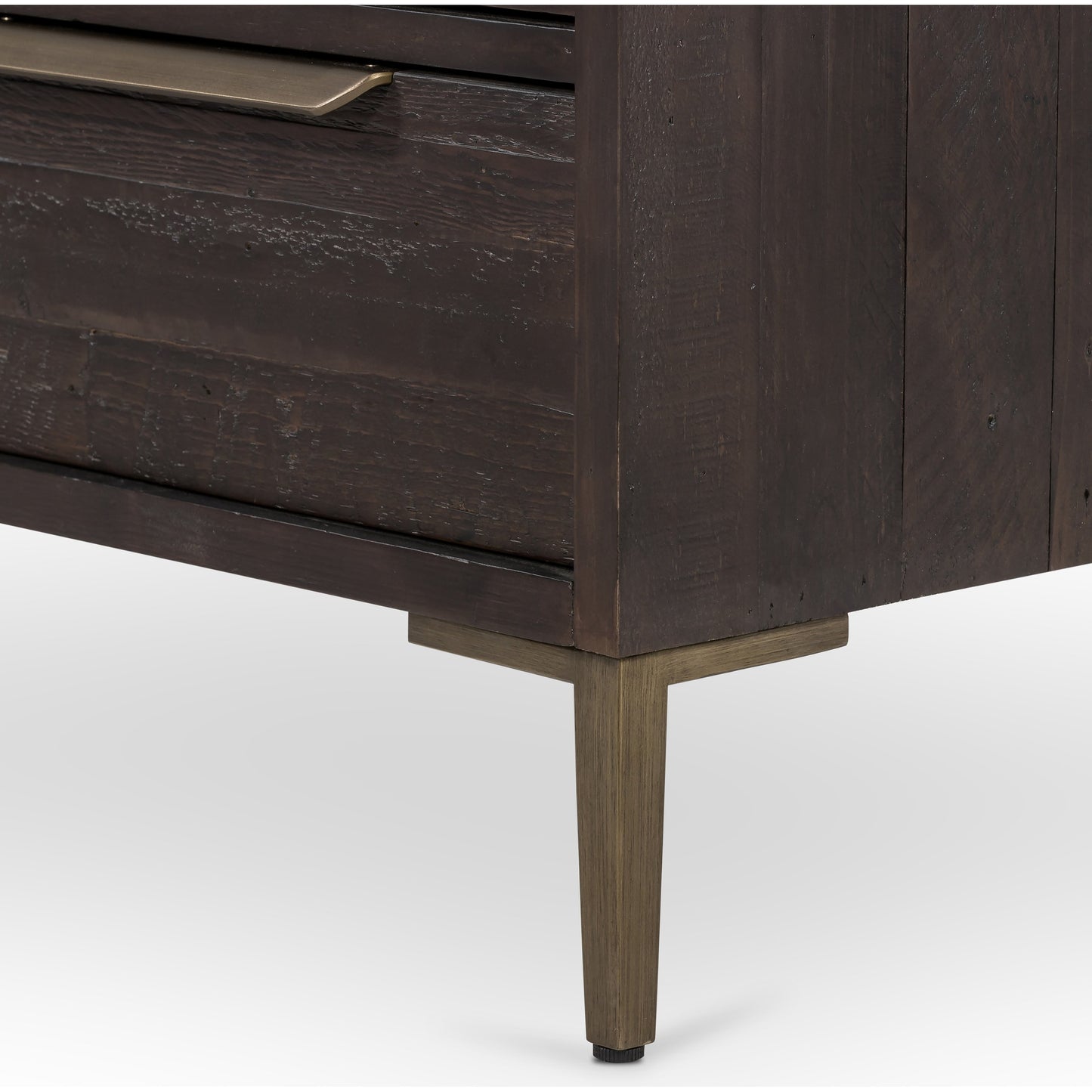 008 SI-1717257 | Additional Silo | Wyeth 6 Drawer Dresser by Four Hands in dark carbon, antique brass and dark carbon. Made from solid reclaimed pine, iron in a rustic style.