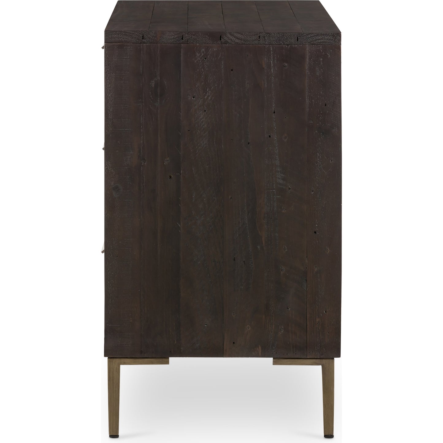 005 SI-1717257 | Additional Silo | Wyeth 6 Drawer Dresser by Four Hands in dark carbon, antique brass and dark carbon. Made from solid reclaimed pine, iron in a rustic style.