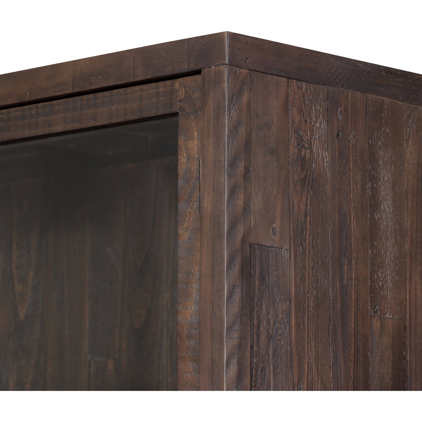 007 SI-1717260 | Additional Silo | Wyeth Cabinet by Four Hands in dark carbon, tempered glass, antique brass and dark carbon. Made from solid reclaimed pine, iron in a modern style.