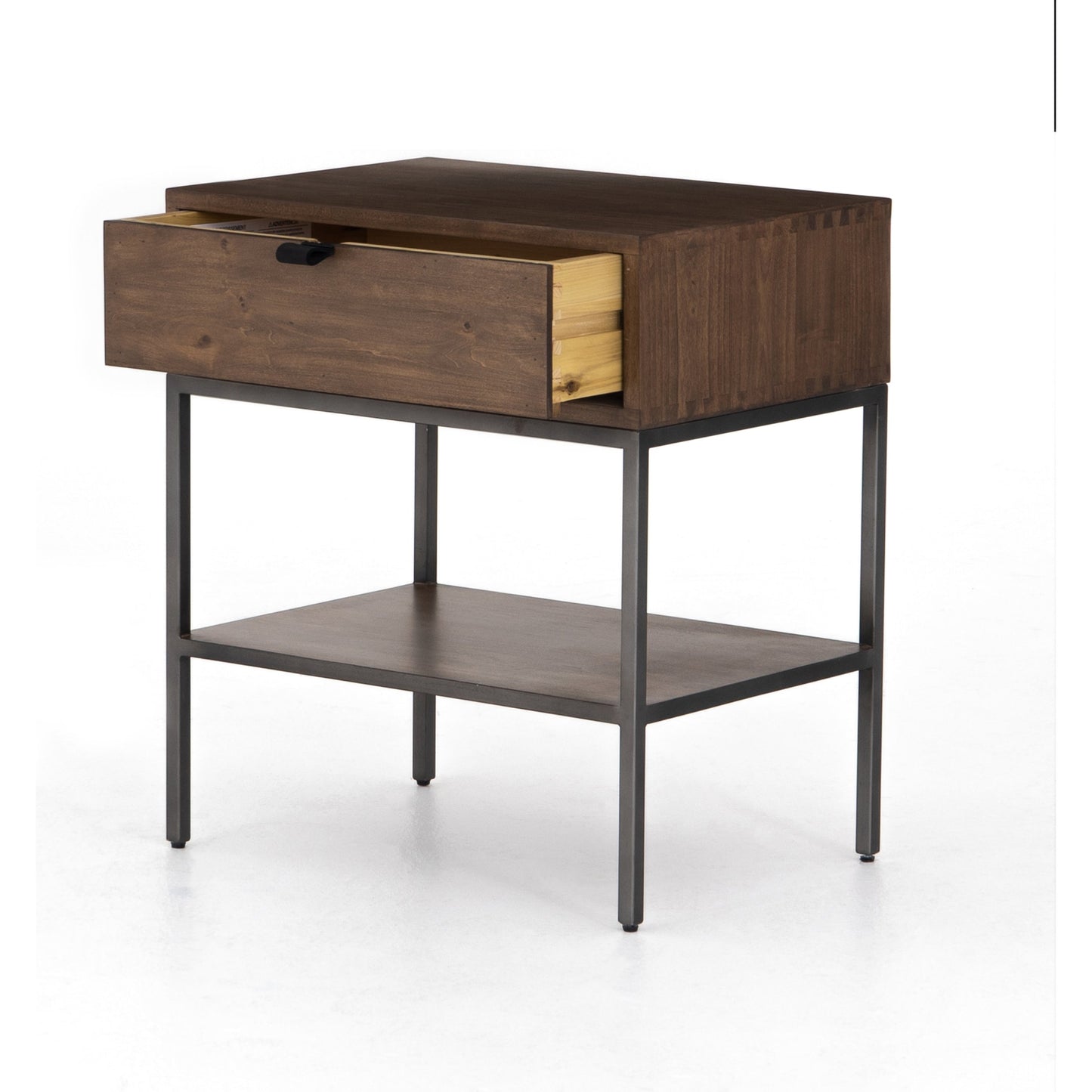 007 SI-1717050 | Additional Silo | Trey Nightstand by Four Hands. Made from solid poplar, top grain leather, iron in a modern style.