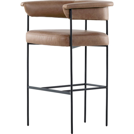 039 SI-1902813 | Primary Silo | Carrie Bar Stool by Four Hands in matte black. Made from unique in a transitional style.