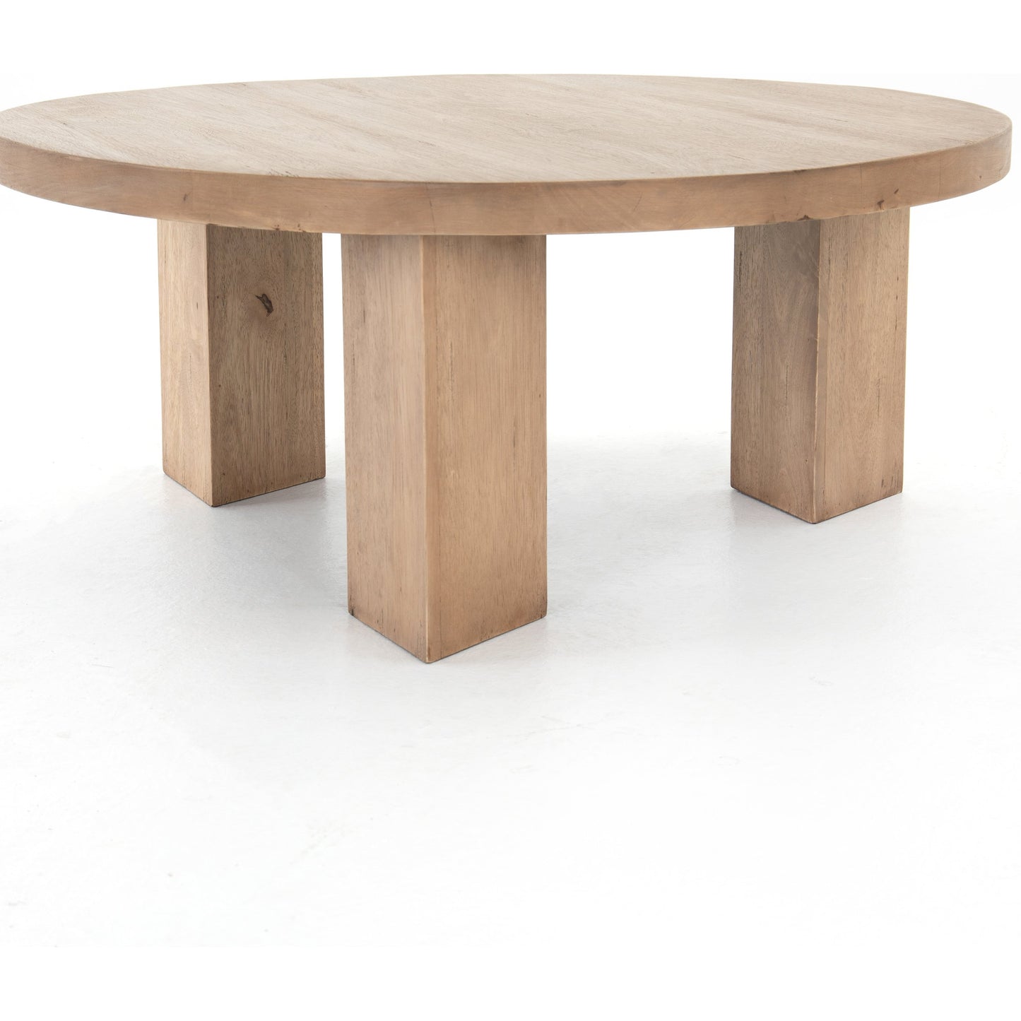 003 SI-1716107 | Additional Silo | Mesa Round Coffee Table by Four Hands in light brushed parawood. Made from solid parawood in a eclectic & global style.