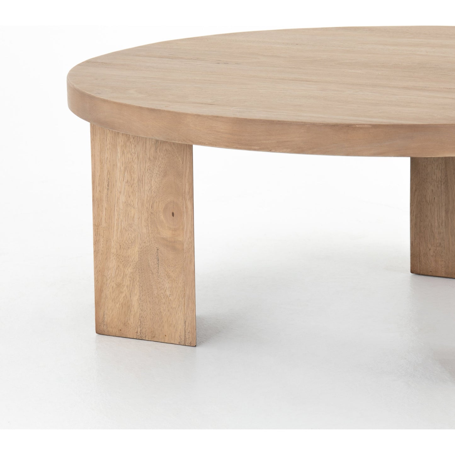 010 SI-1716107 | Additional Silo | Mesa Round Coffee Table by Four Hands in light brushed parawood. Made from solid parawood in a eclectic & global style.