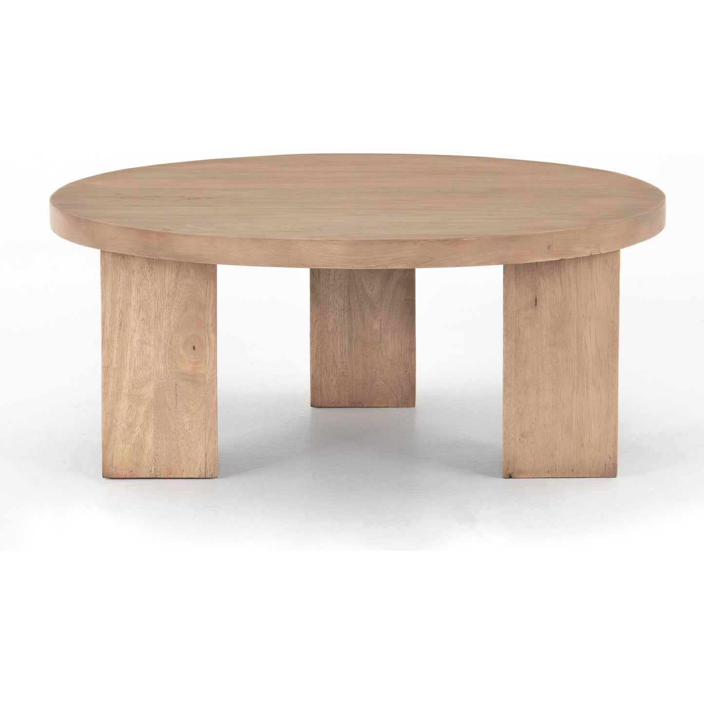 004 SI-1716107 | Additional Silo | Mesa Round Coffee Table by Four Hands in light brushed parawood. Made from solid parawood in a eclectic & global style.