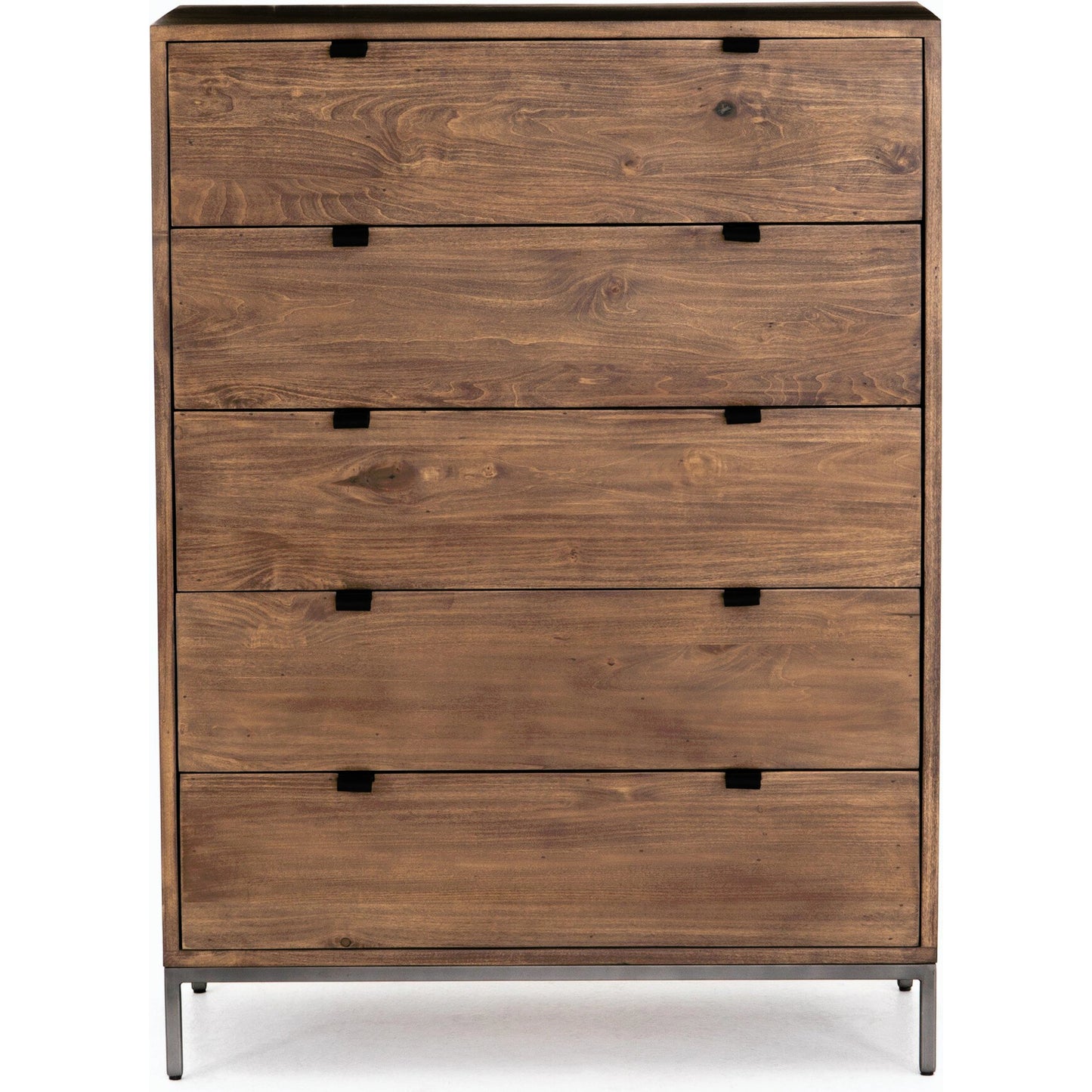 004 SI-2137664 | Additional Silo | Trey 5 Drawer Dresser by Four Hands. Made from solid poplar, top grain leather, iron in a rustic style.