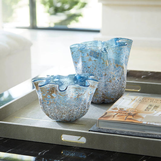 Meduse Vase by Cyan Design in blue. Made from glass in a coastal style.